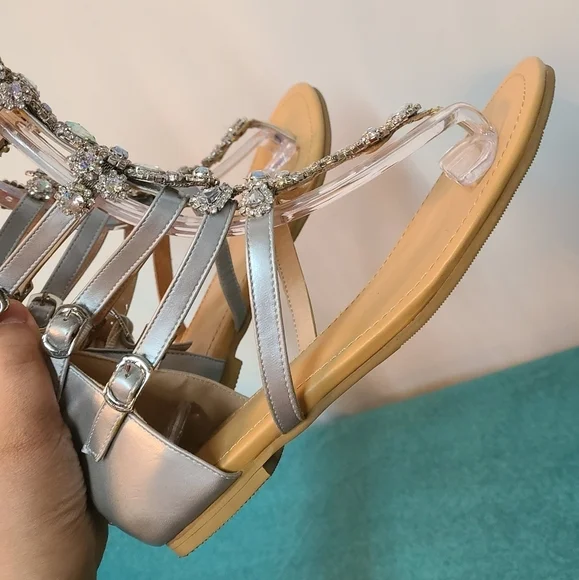 NWOT Gladiator Rhinestone Sandals - Picture 4 of 16